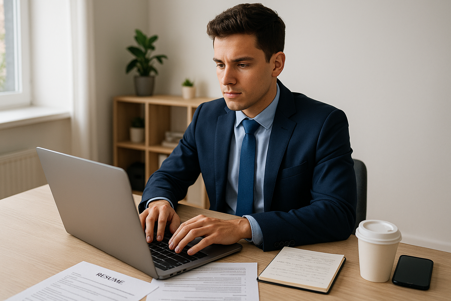 professional young man applying for jobs